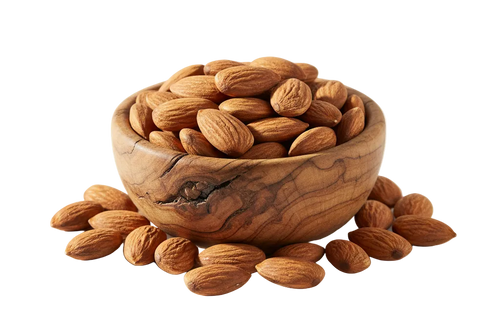 Almendras naturales en bowl de madera